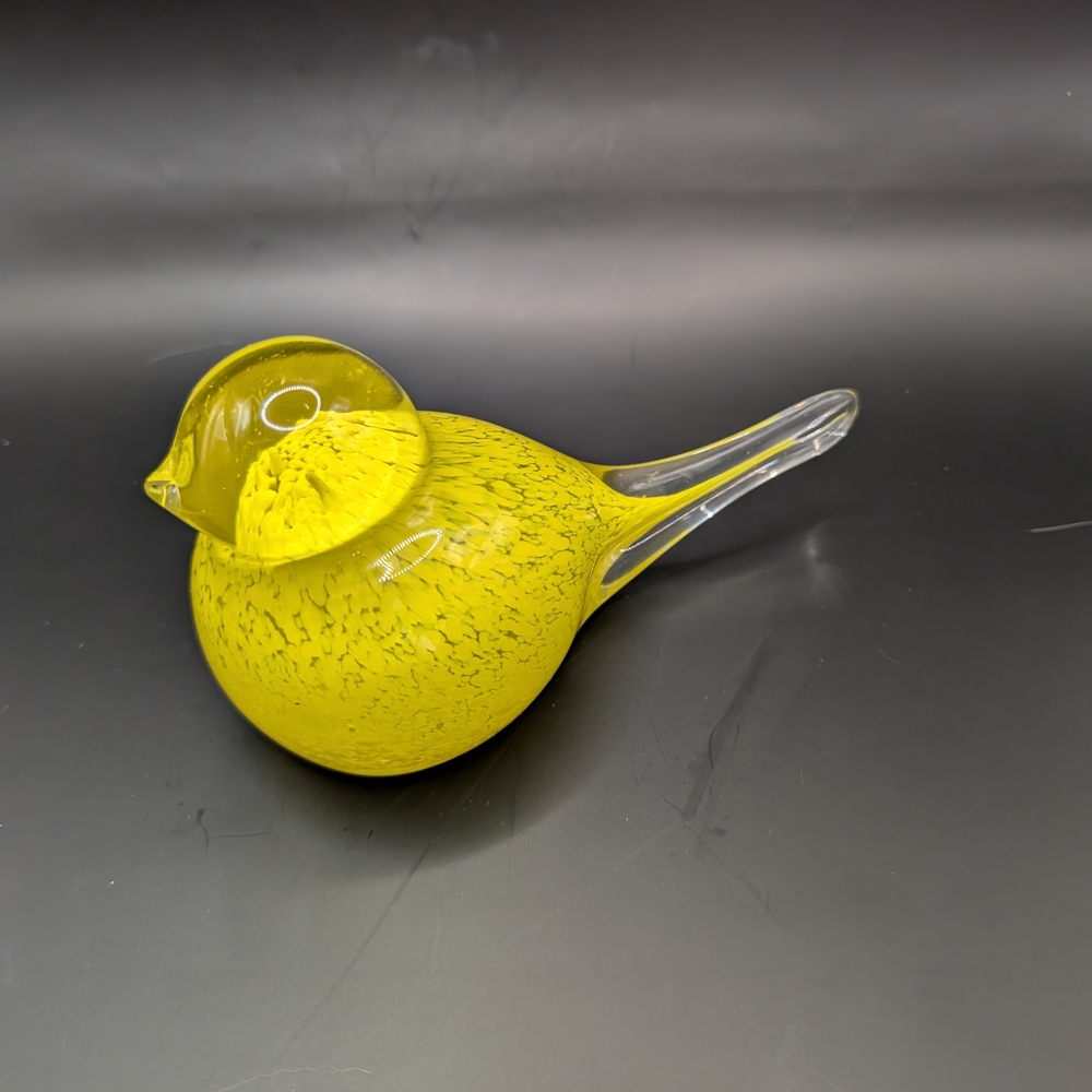 Yellow Glass Bird Figurine